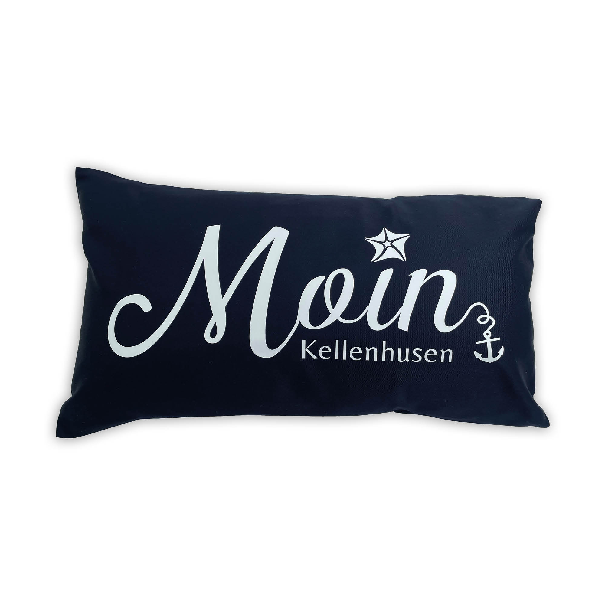 "Moin" Kellenhusen- Kissen Schwarz u. Rosa